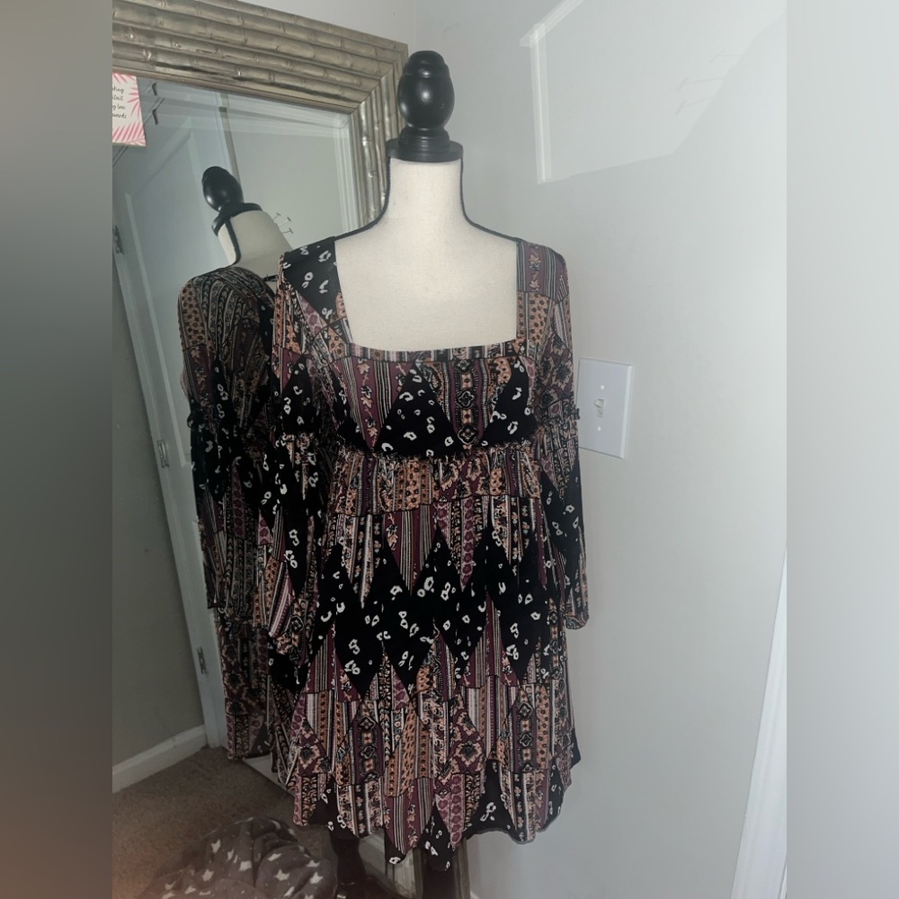 America Rag Bohemian Black and Purple Women's Dress